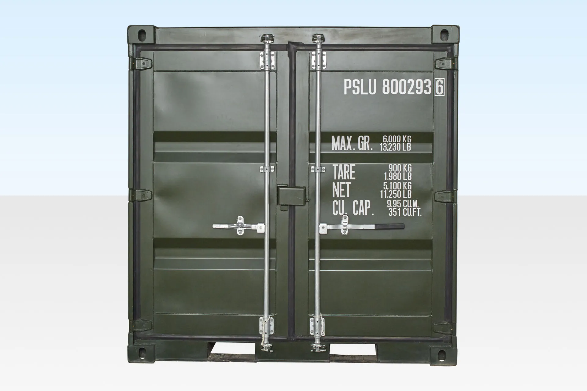 8Ft One Trip Shipping Container (Green) - Image 3